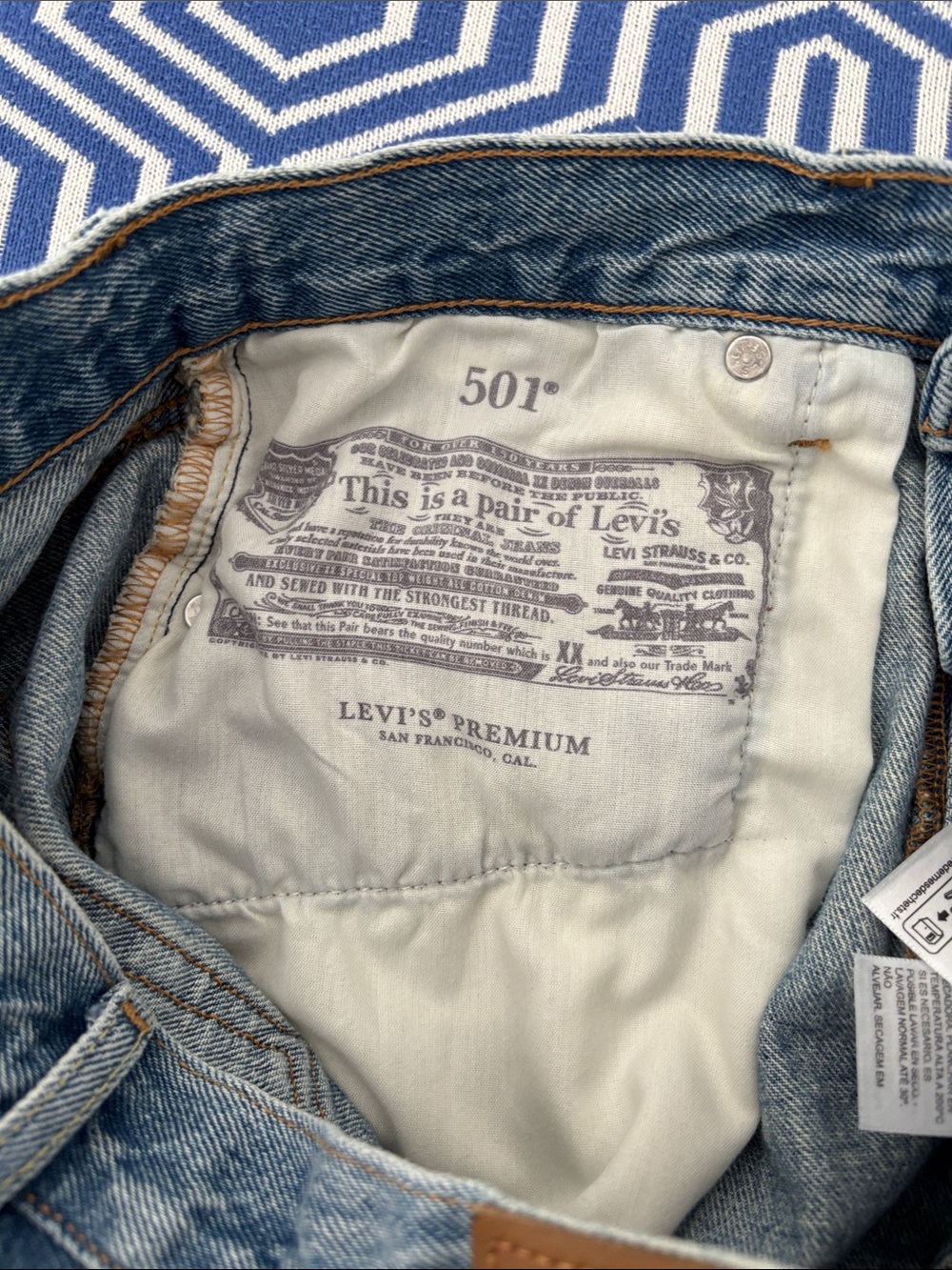 Levi's Light Blue Distressed Denim Cutoff Shorts - Picture 8 of 8